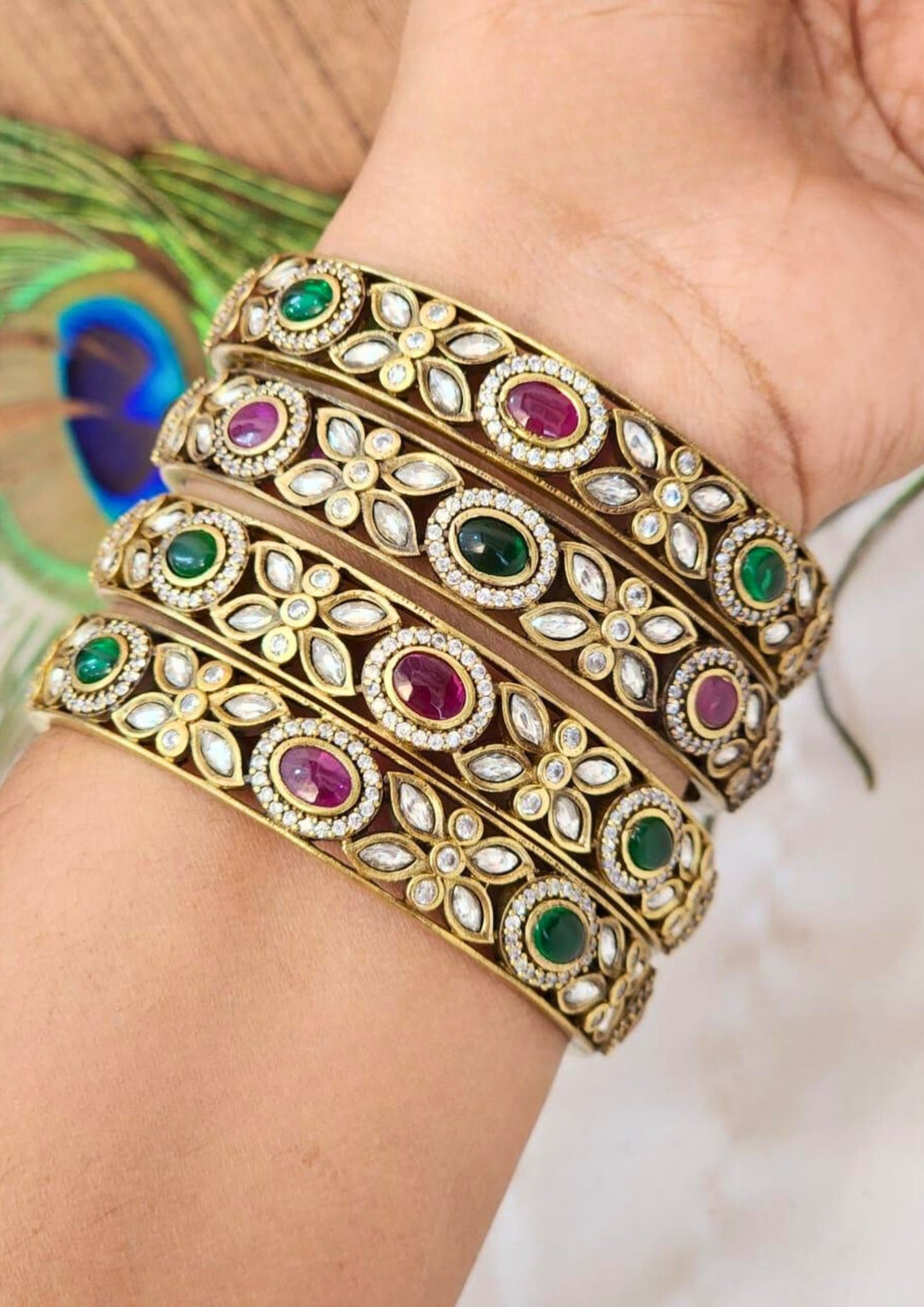 Kundan stone bangles r102350 (set of 4)