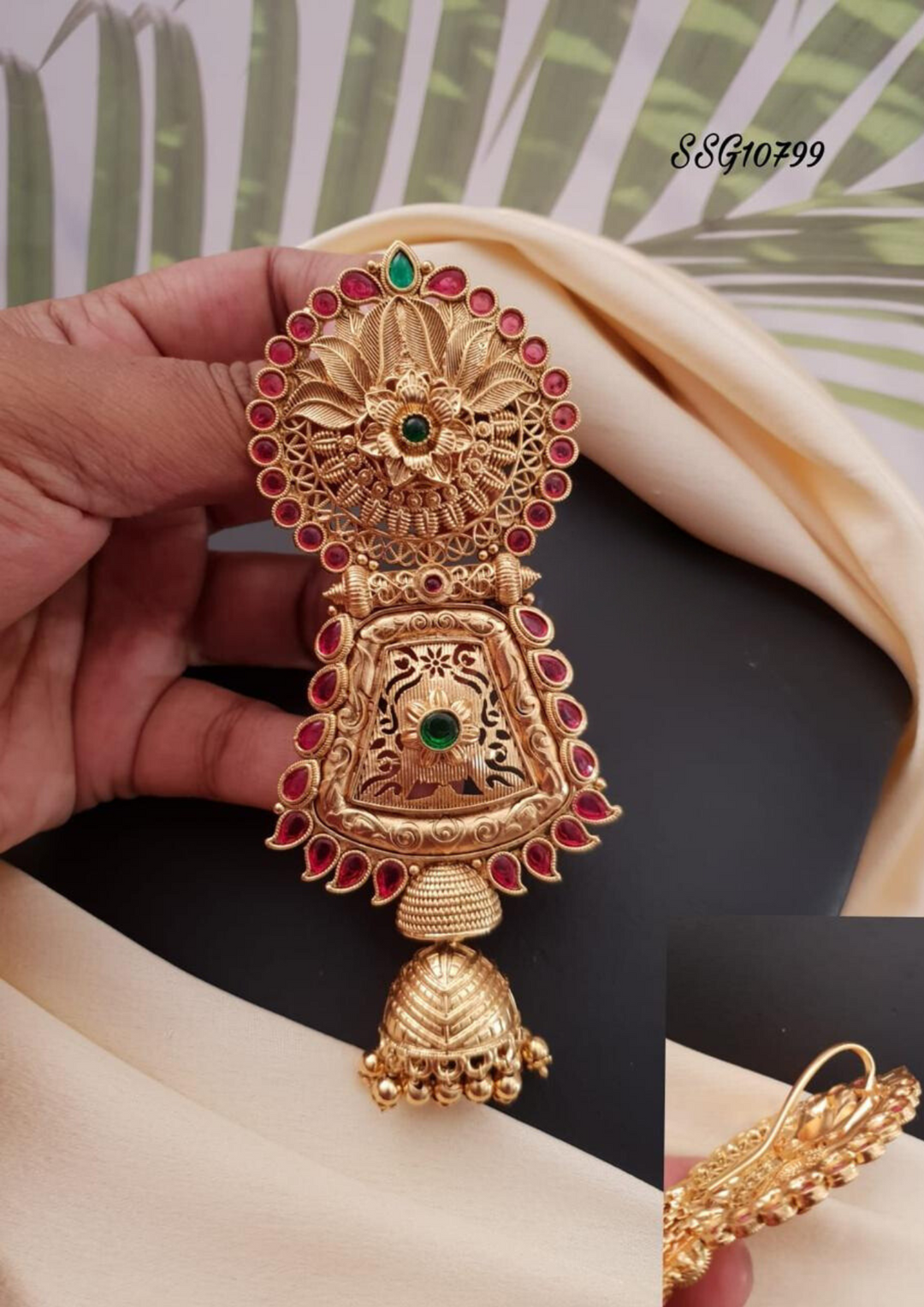 Kundan and beads hair accessories g10799