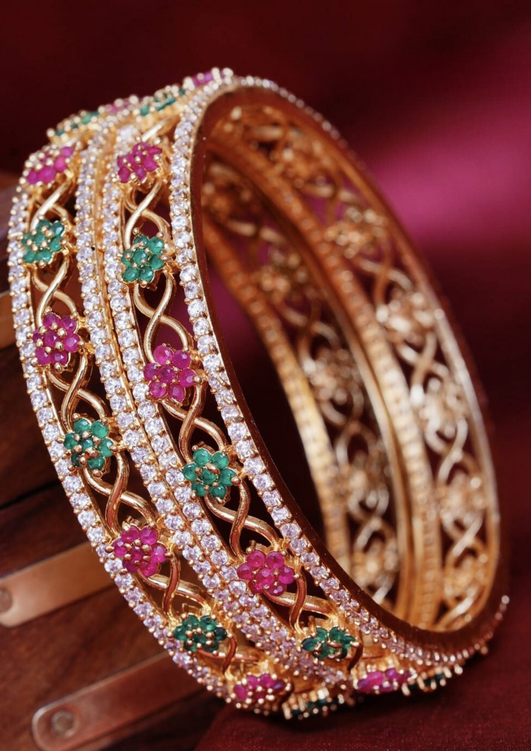 Kundan stone bangles yle 185 (set of 2)