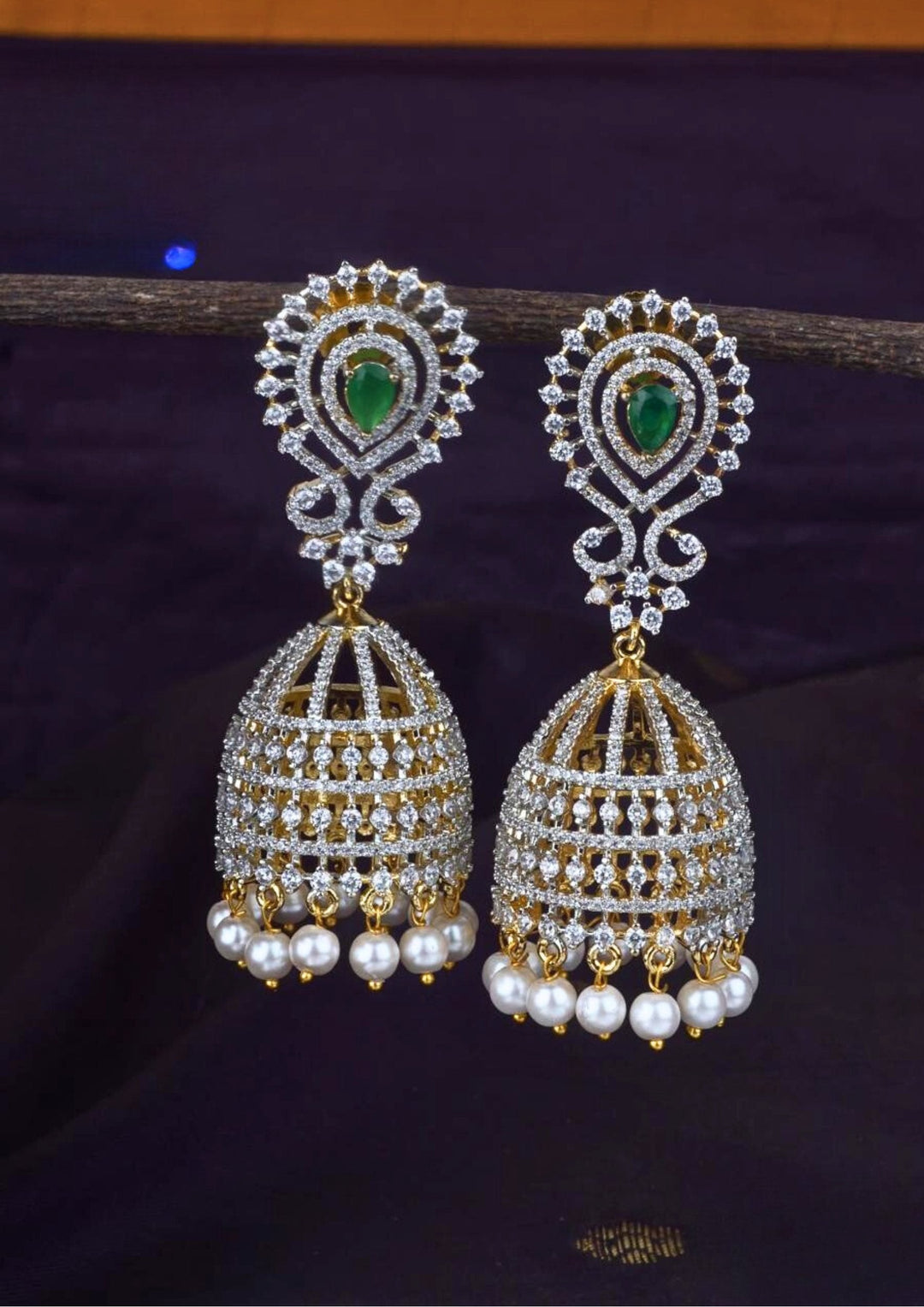 American diamond earrings lc 107520