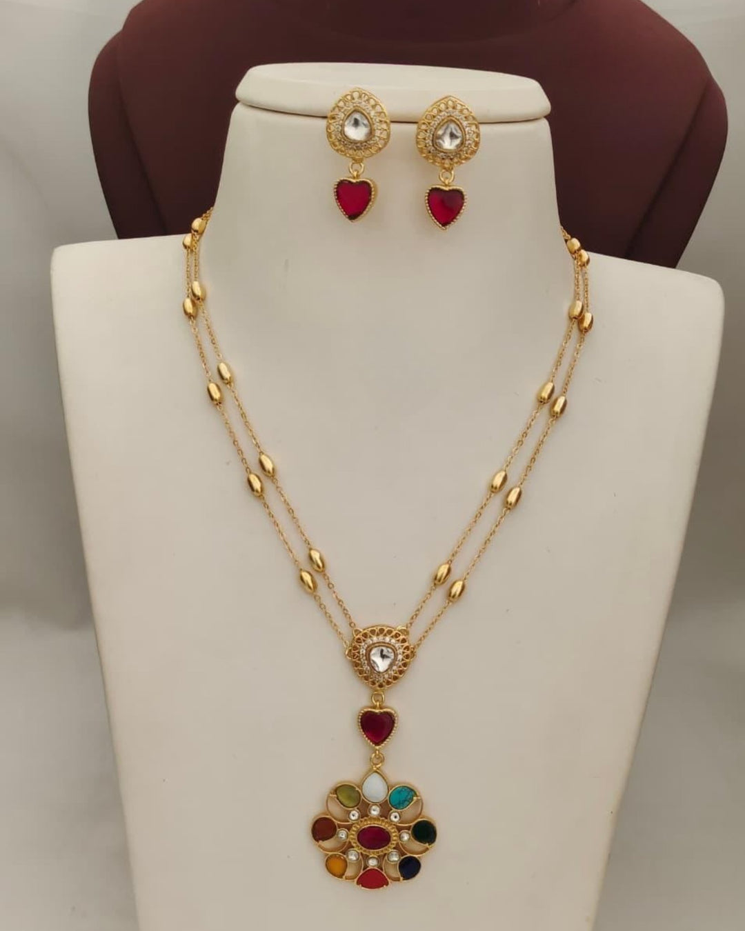 Kundan Necklace with Earrings s 220081