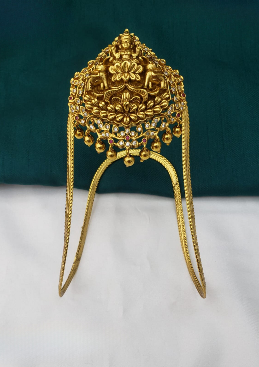 Kundan and beads temple jewelry vanki mf 0128