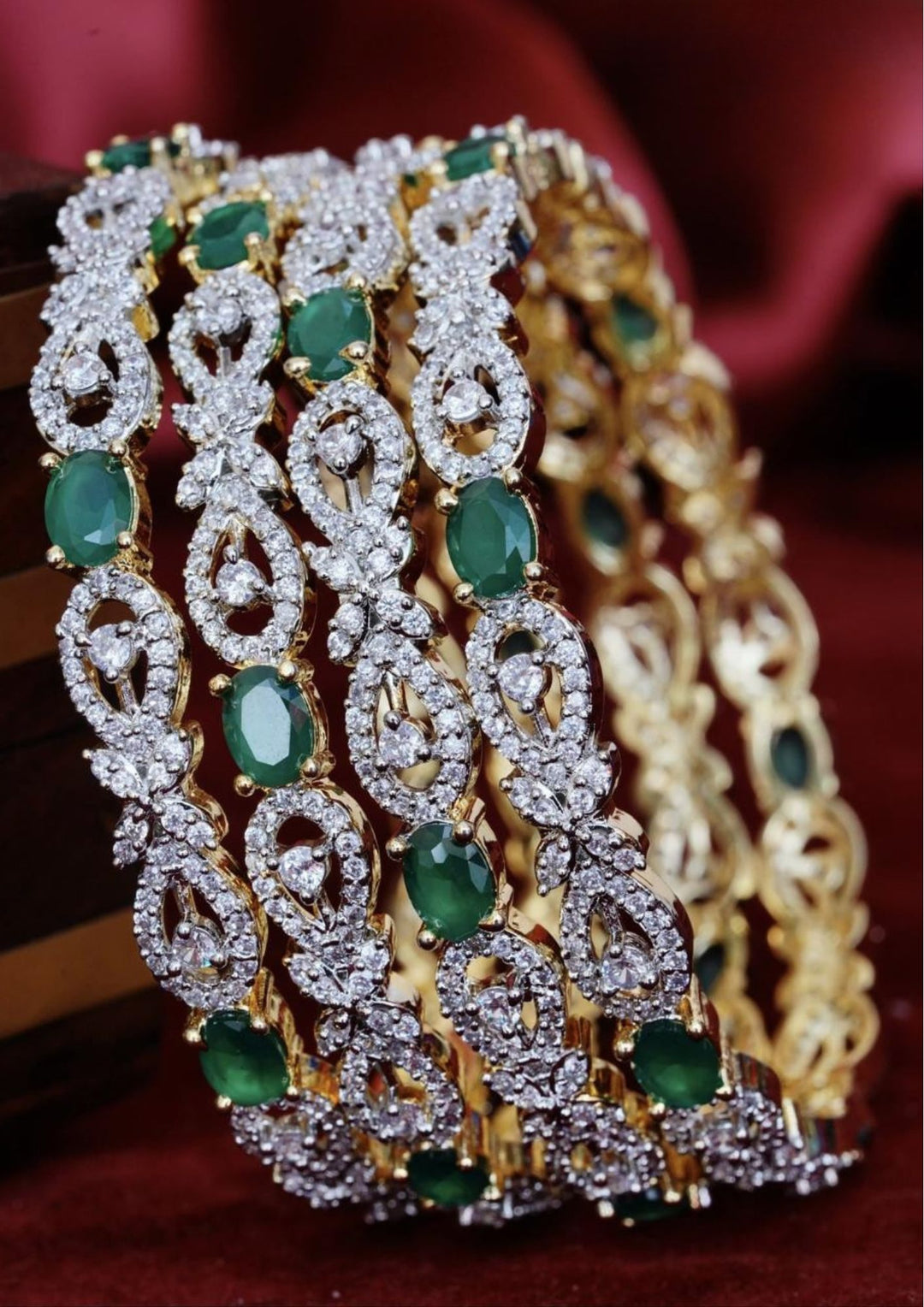 American Diamond Bangles s 200561 (set of 4) (Pure Zirconian Diamonds)