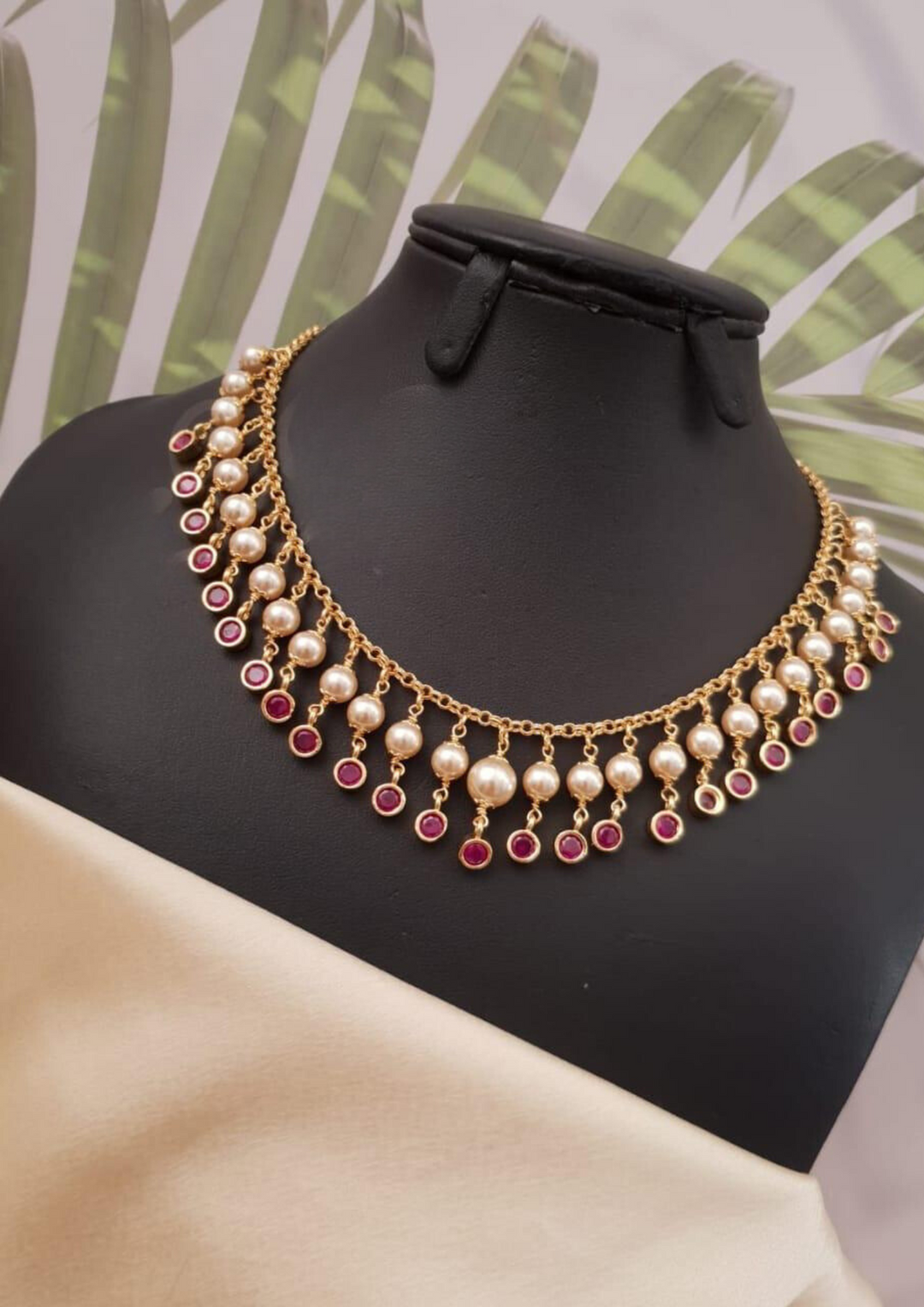 kundan and beads necklace ssg 10799