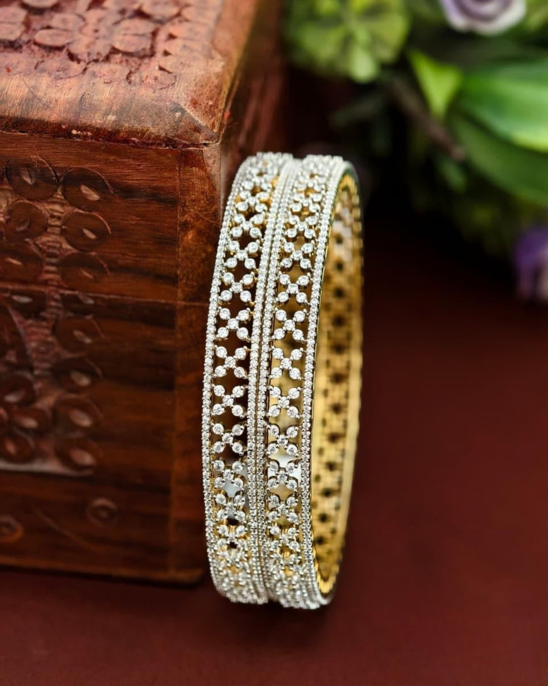 Pure Zirconian Diamond Bangles s 160521 (set of 2)