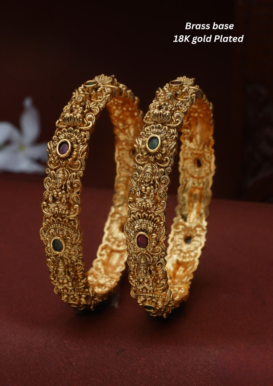 Kundan Temple Brass Base  bangles c 105020