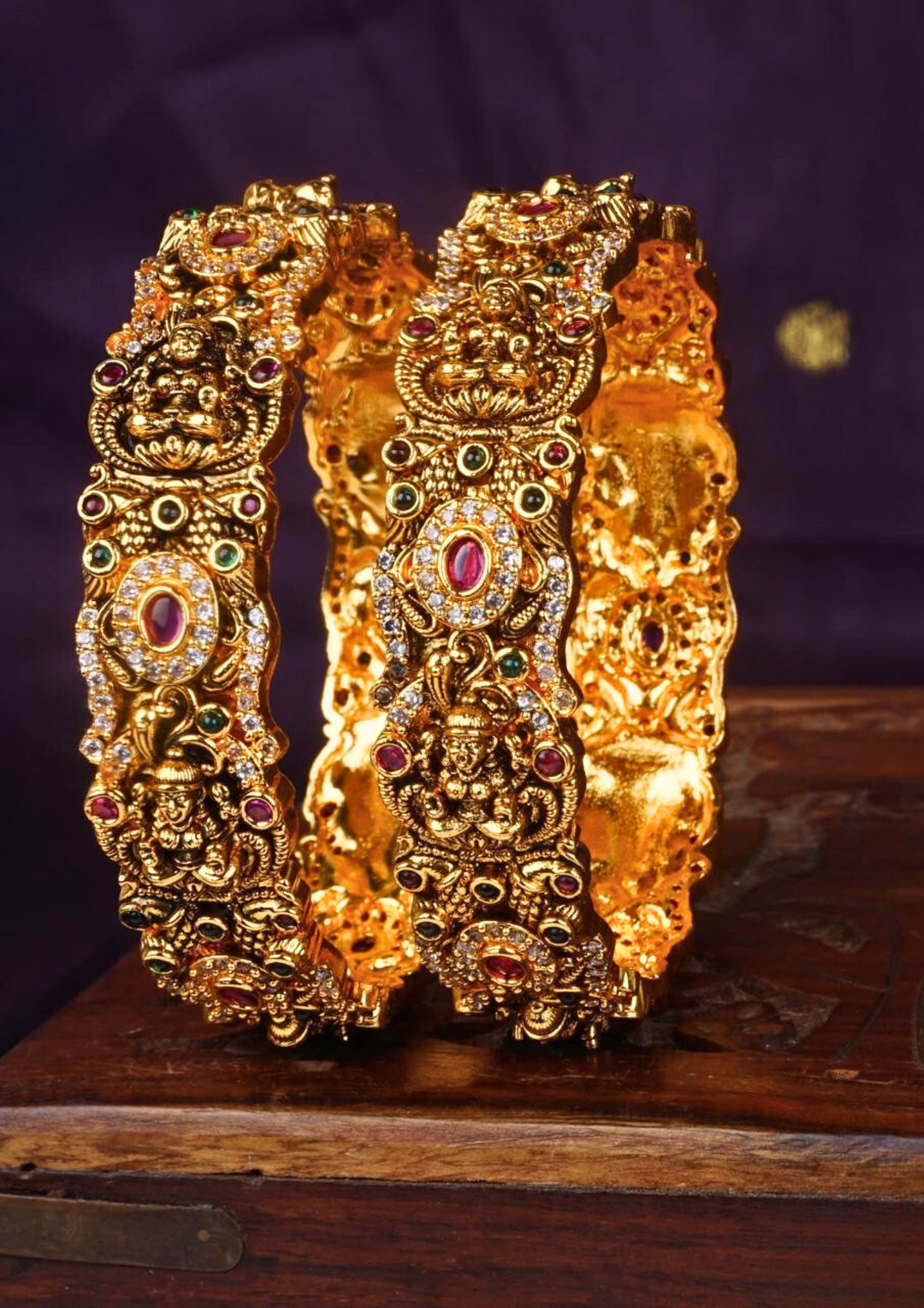 Kundan stone temple jewelry bangles c108520 (set of 2)