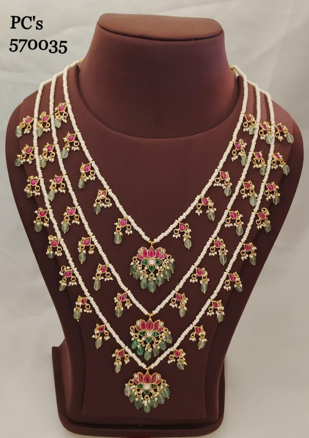Kundan and beads necklace pcs 570035