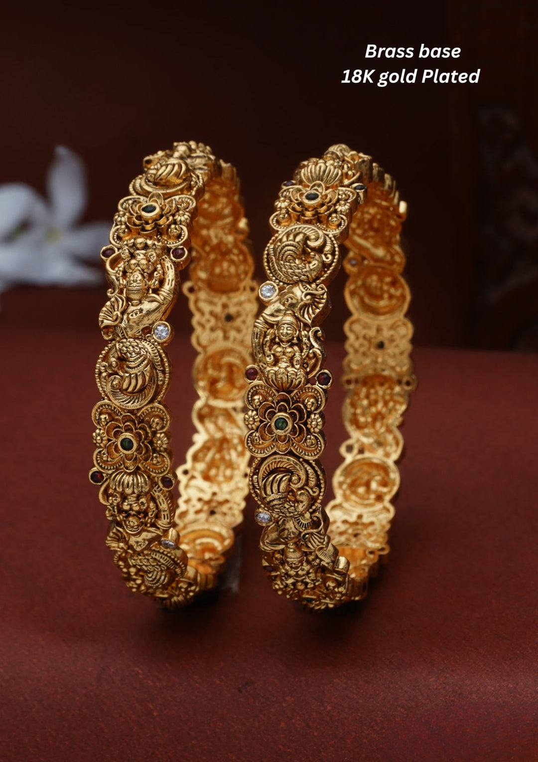 Kundan Temple Brass Base bangles c 105520