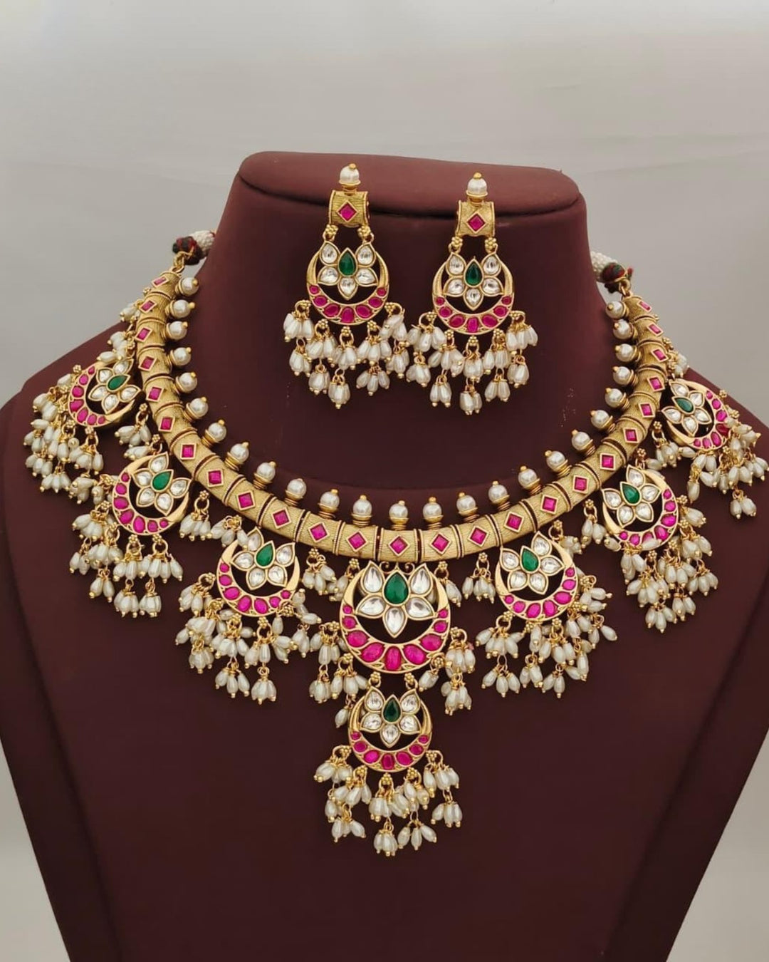 Kundan Necklace with Earrings s 450004