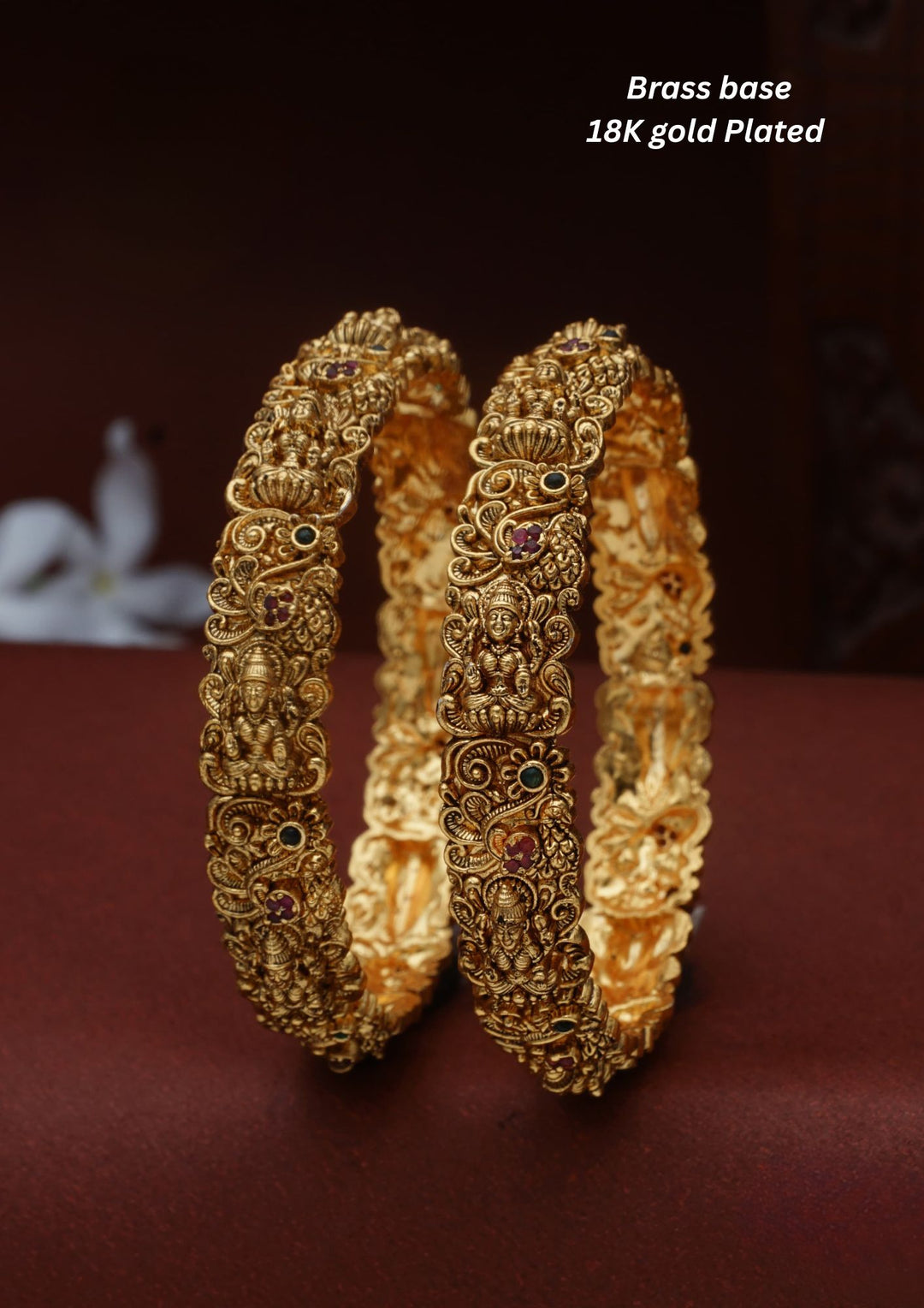 Kundan Temple Brass Base bangles c 105520