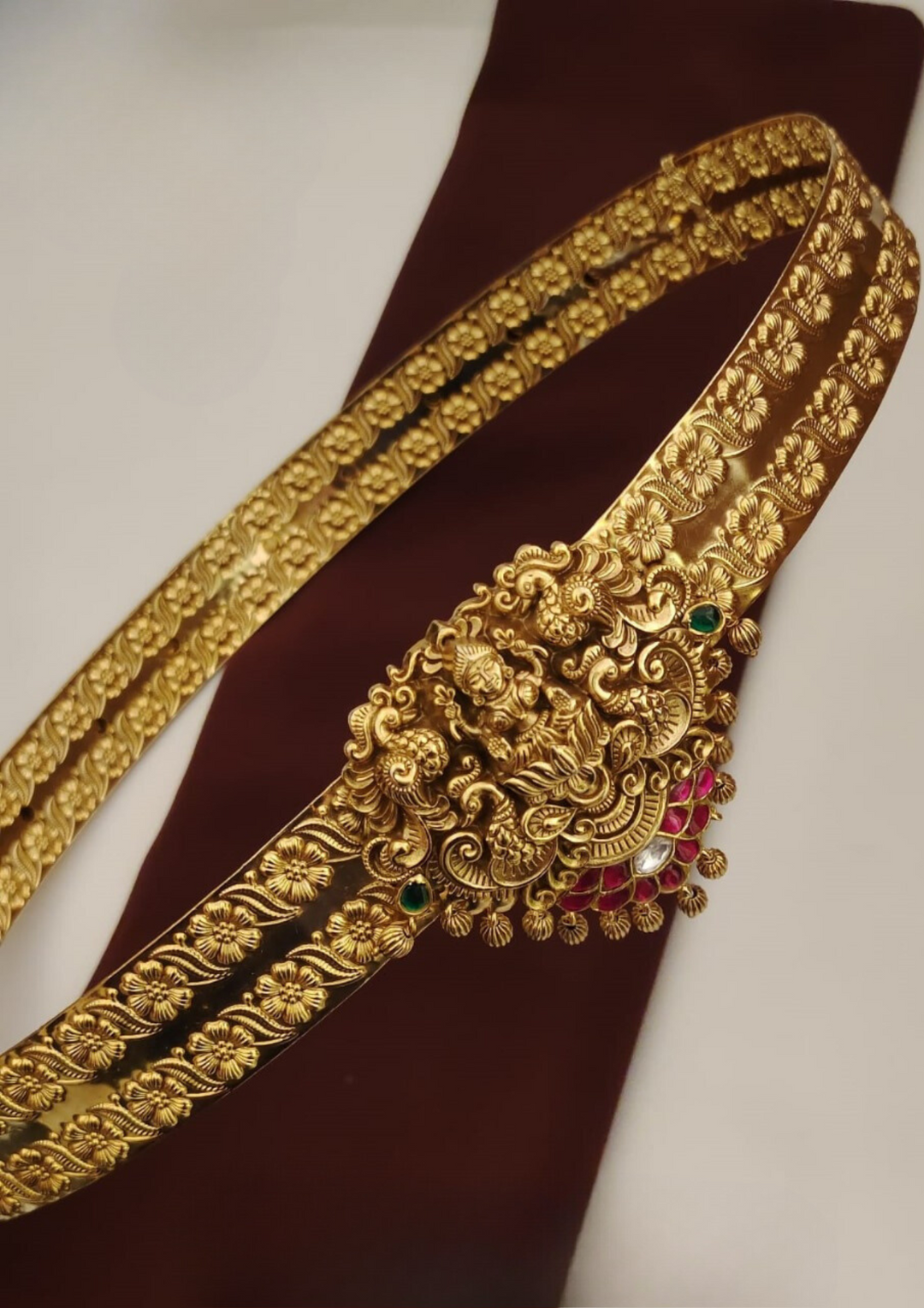 Jadau Kundan and beads temple jewelry hipbelt (vaddanam) pcs 250012