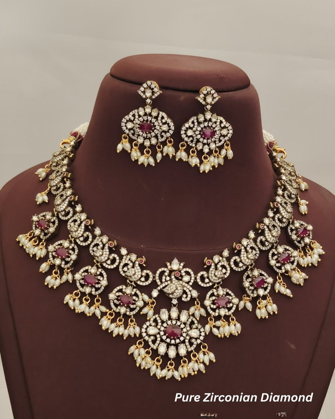 Pure Zirconian Diamond  Necklace with Earrings s 360023