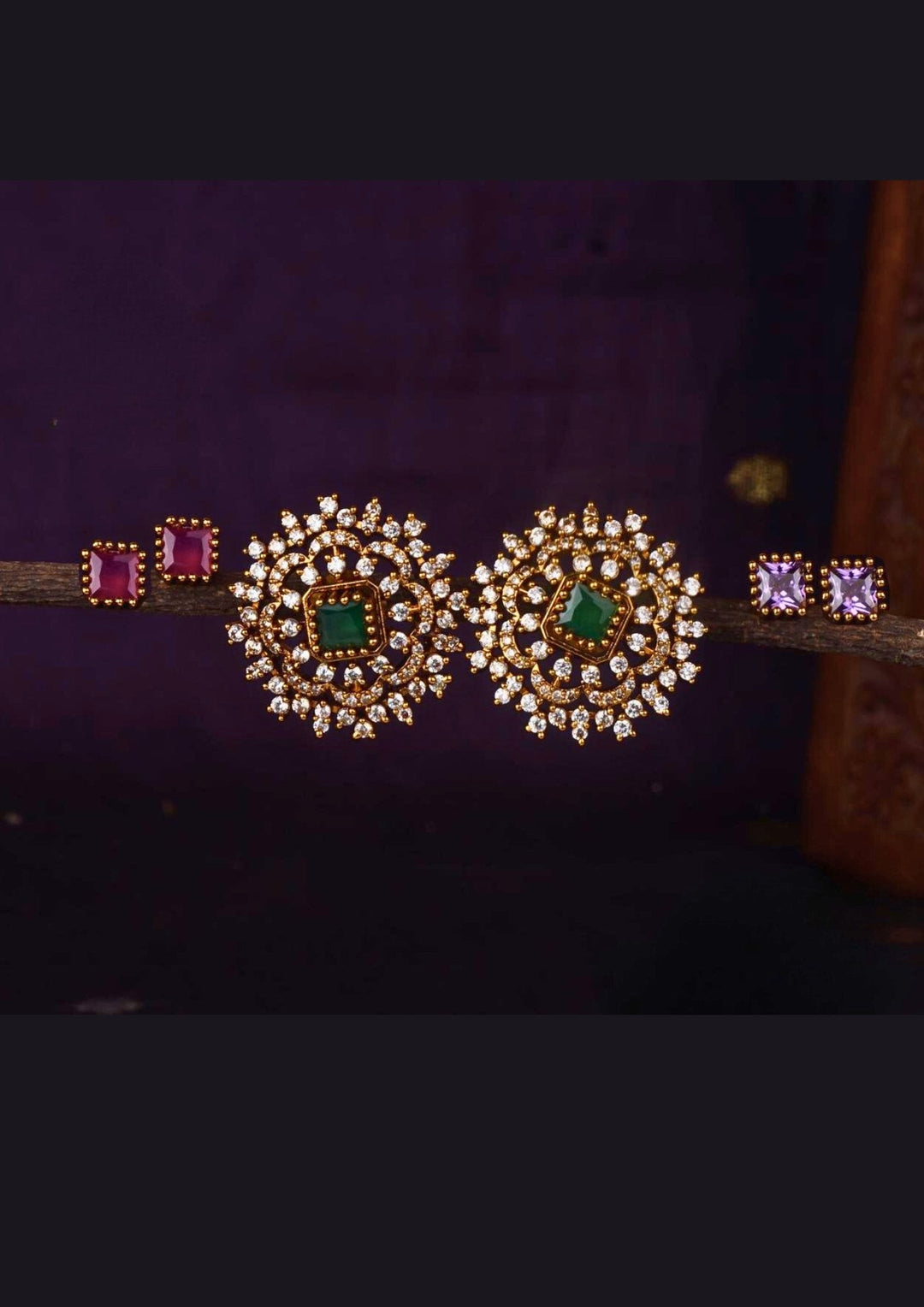 Kundan stone earrings c103520