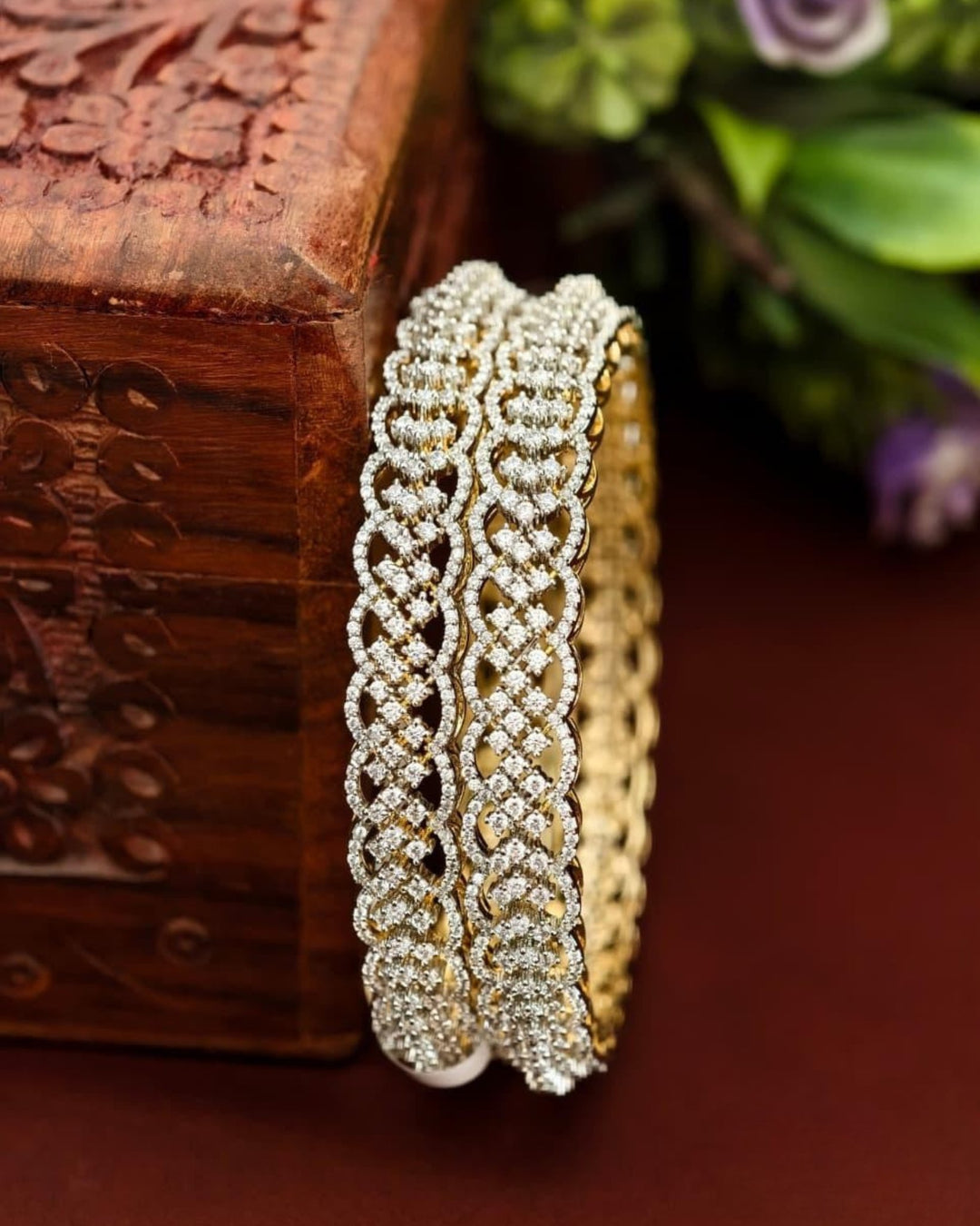 Pure Zirconian Diamond Bangles s 200061 (set of 2)