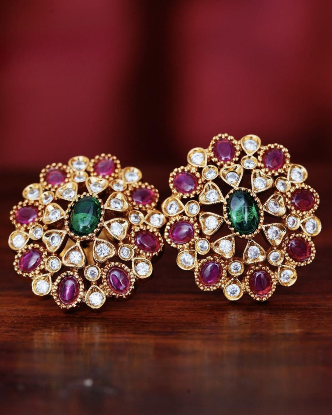 Kundan stone earrings yle 120