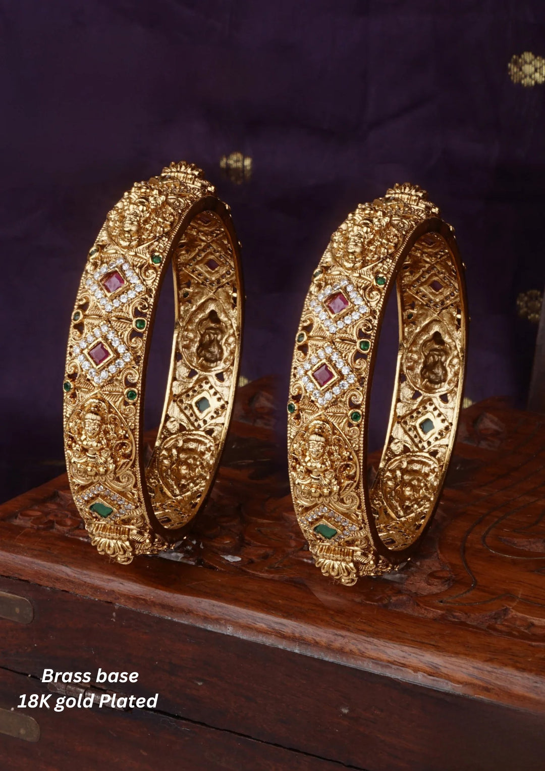 Kundan Stone Temple Bangles c106520 (set of 2)