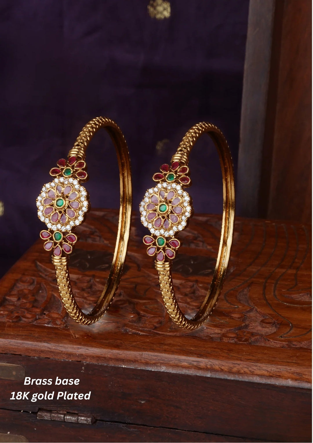 Kundan Stone Bangles c105020 (set of 2)