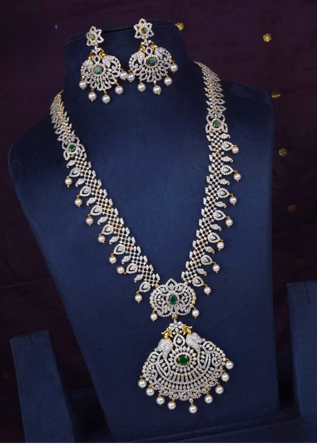 American diamond necklace with earrings c1031020.