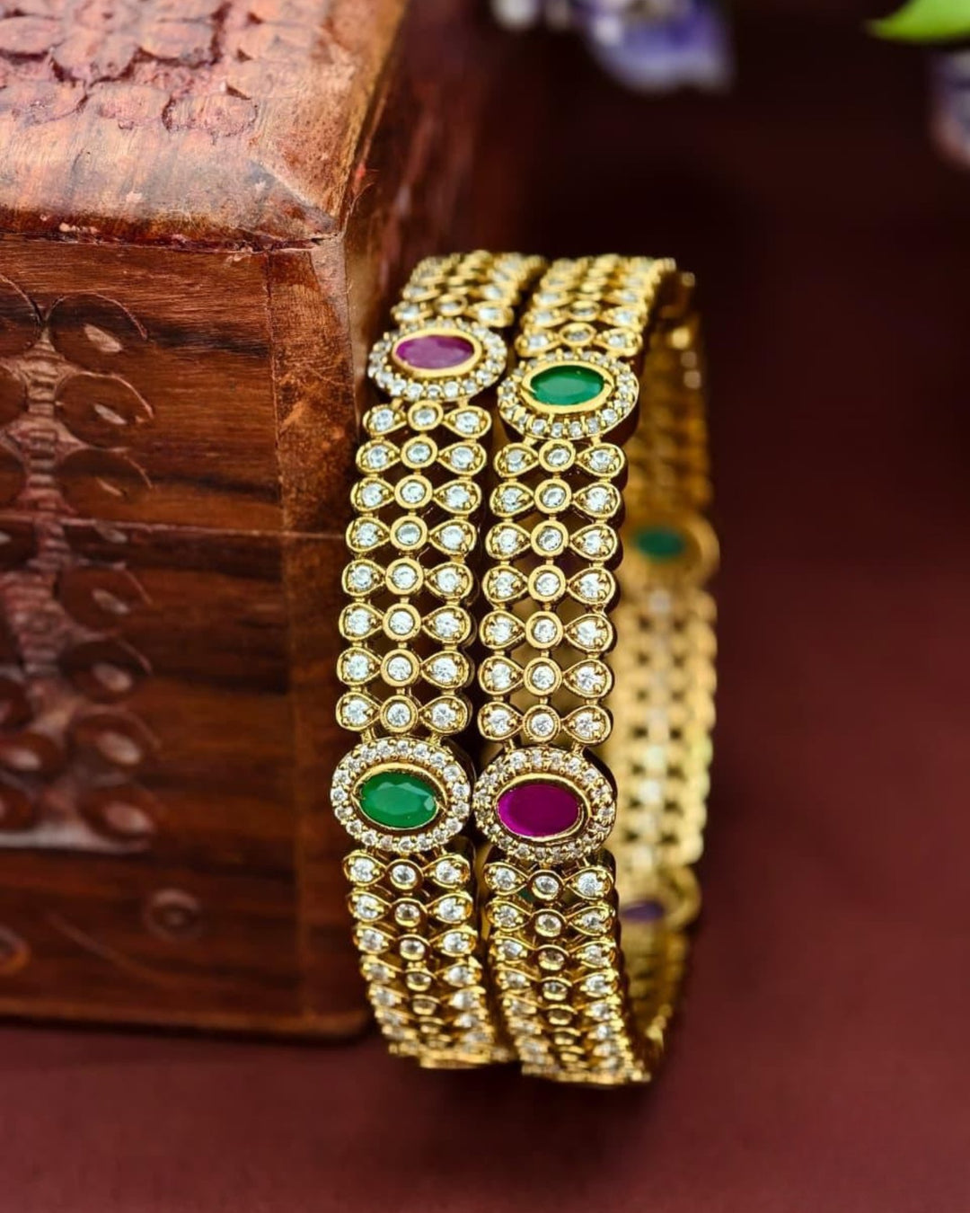 Kundan Bangles s110008 (set of 2)