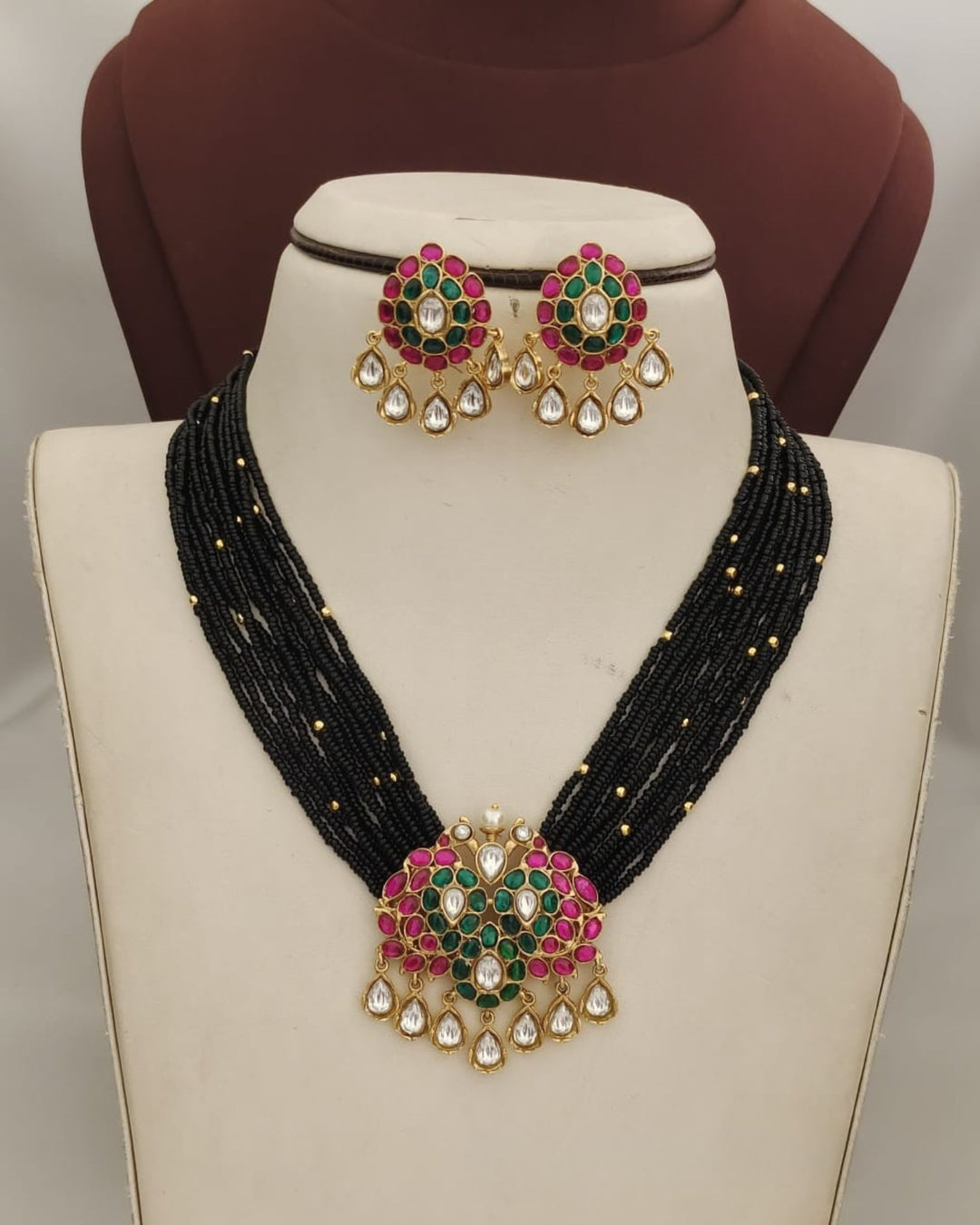 Jadau Kundan Necklace with Earrings s 360023