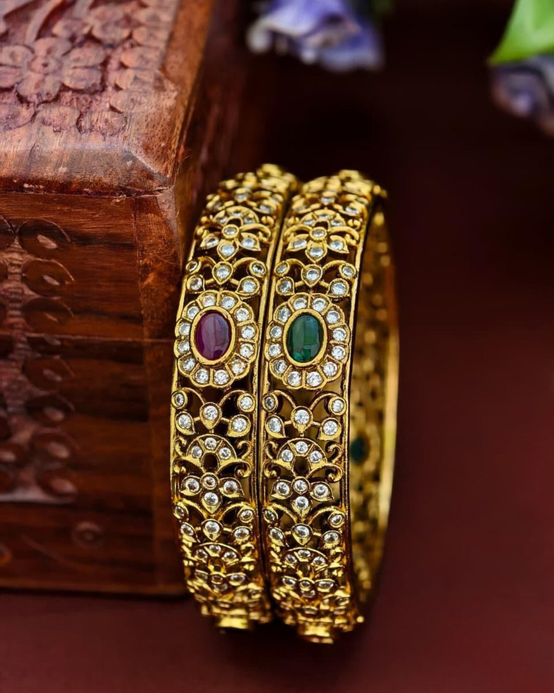 Kundan Bangles s110008         ( set of 2 )