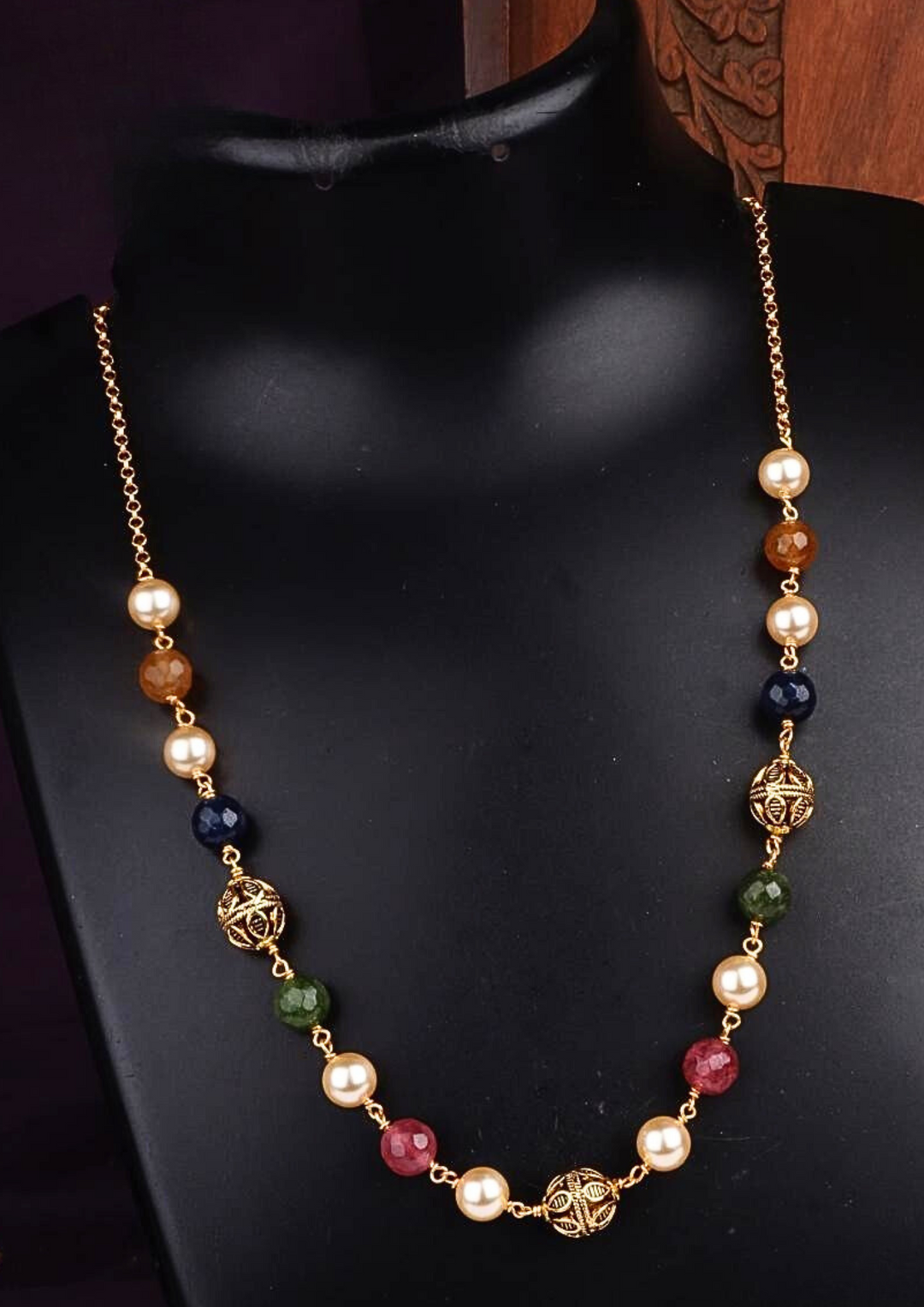 Kundan and beads necklace lc 103520