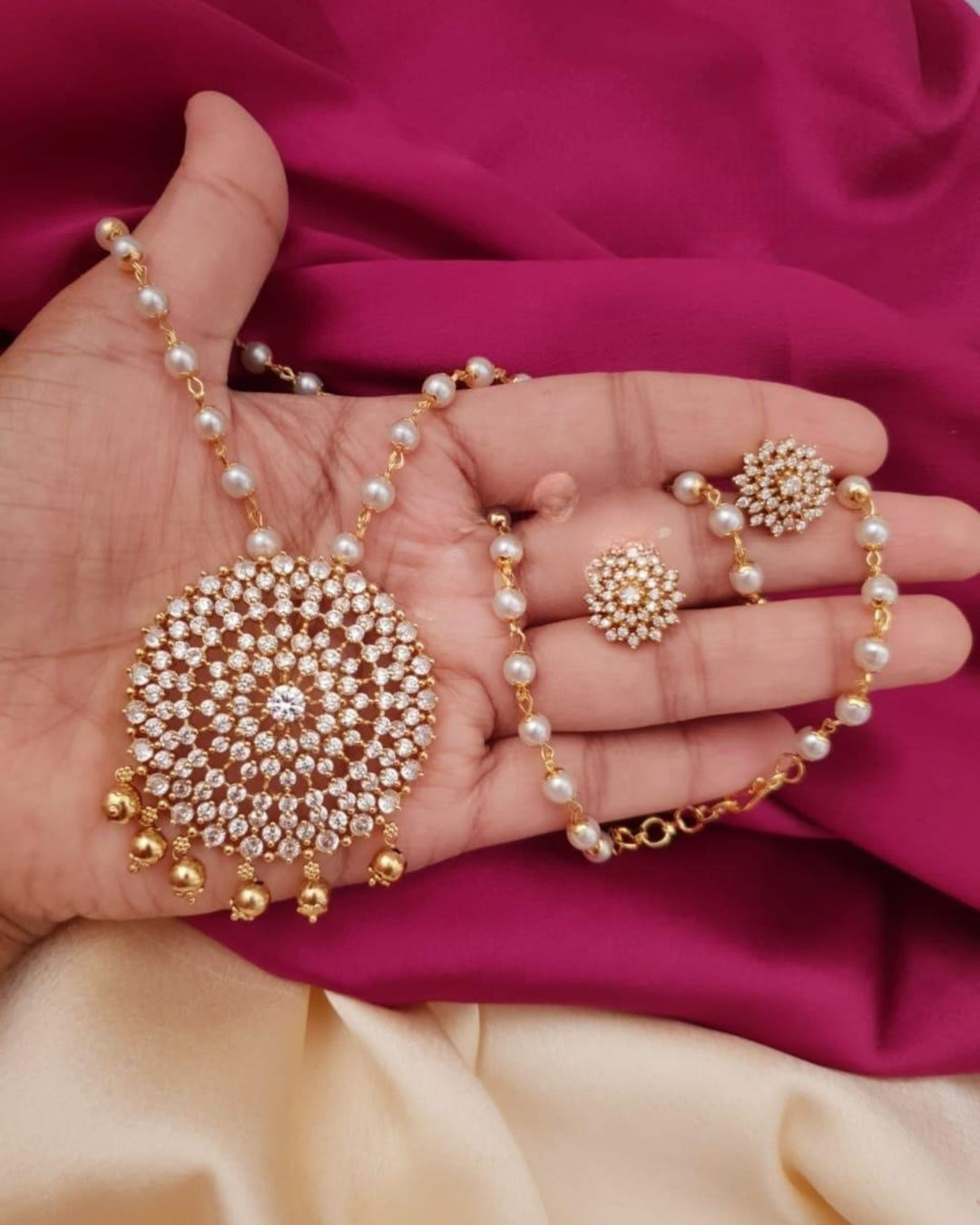 Pure Zirconian Diamond Necklace with Earrings g 10999