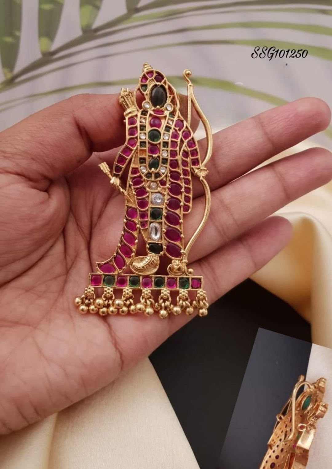Kundan stone temple jewelry pendant ssg 101250