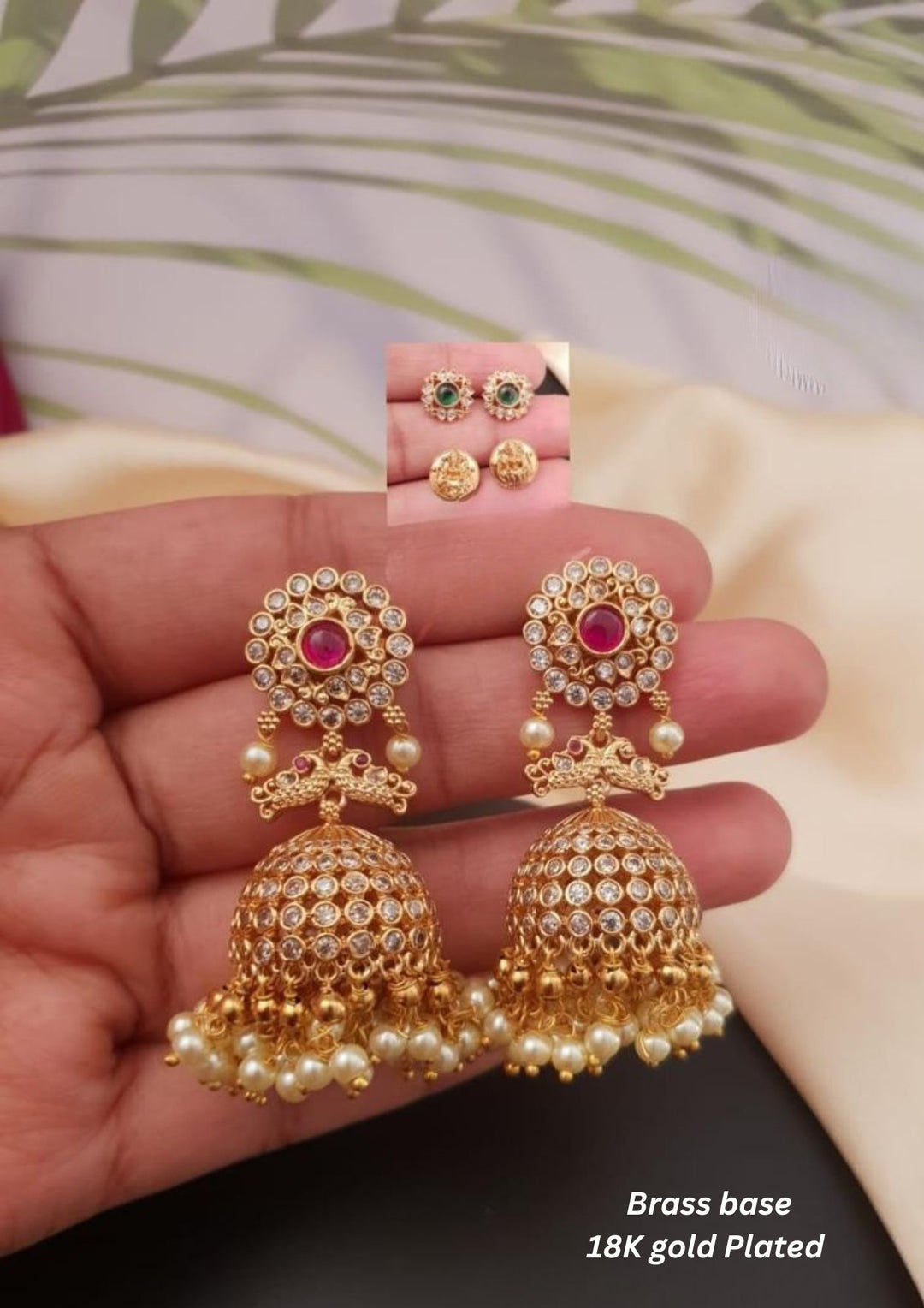 Kundan Brass Base  Interchangeable Earings g10750