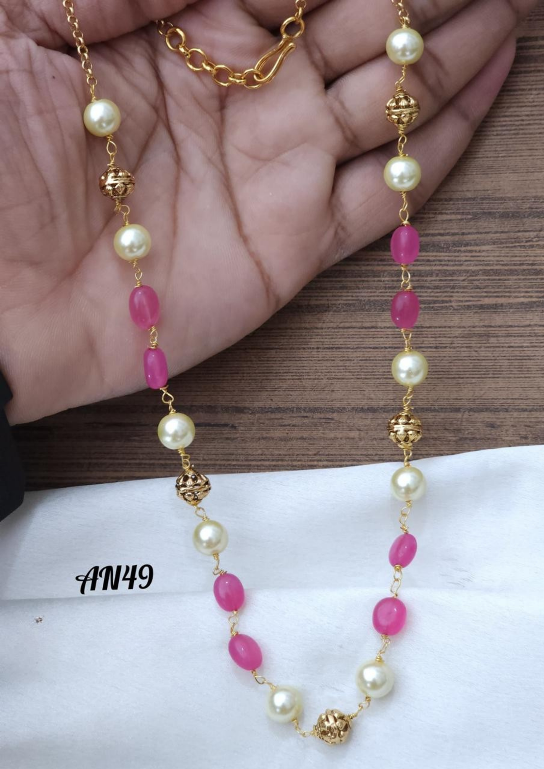 Kundan and beads necklace AN 49