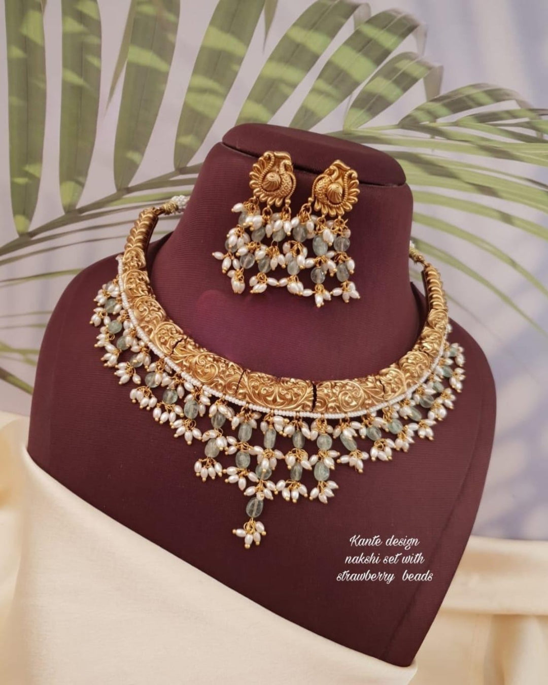 Kundan & Beads Necklace with Earrings g 101820