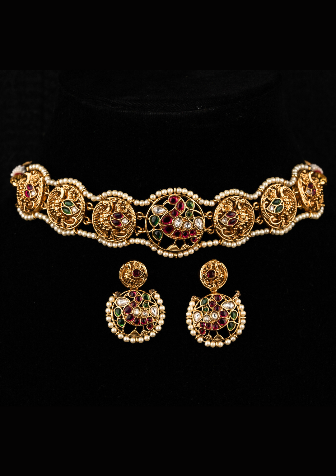 Kundan Brass Base Necklace With Earrings g101599