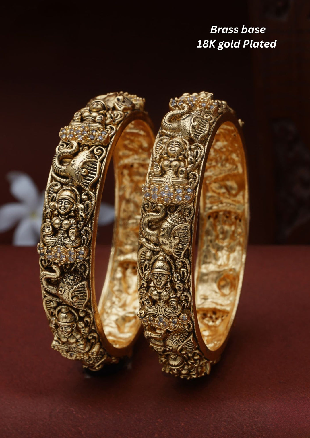 Kundan Temple Brass Base bangles c 106520