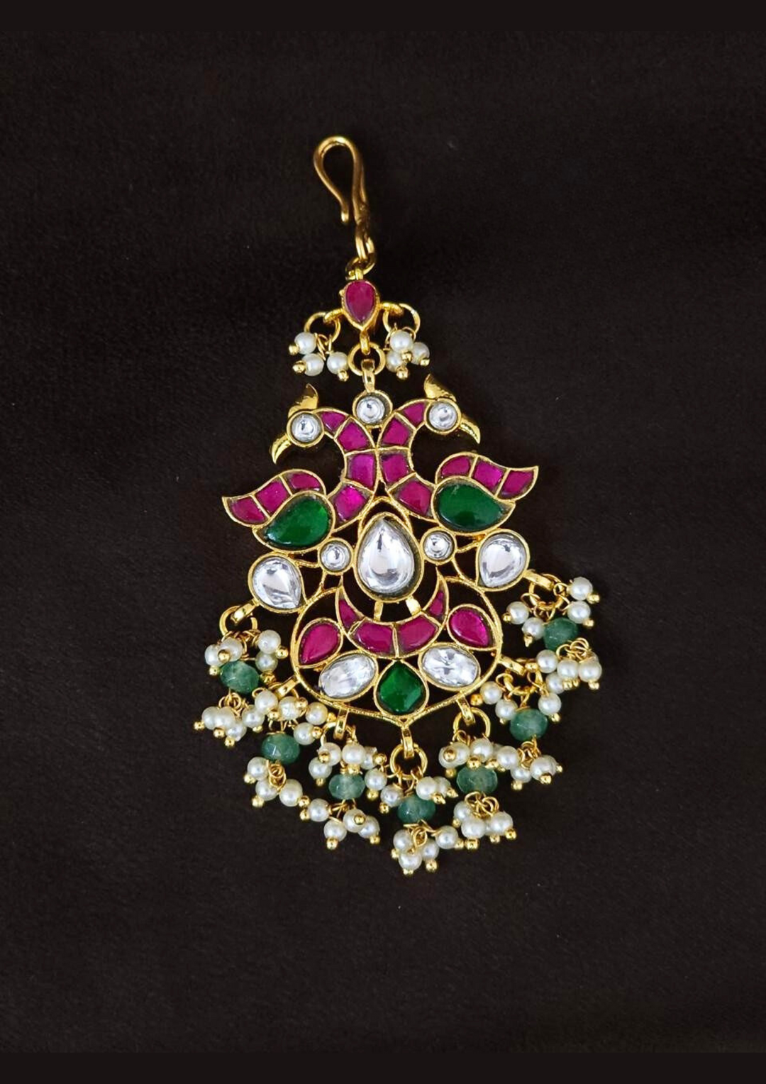 Jadau kundan and beads mangtikka r10900