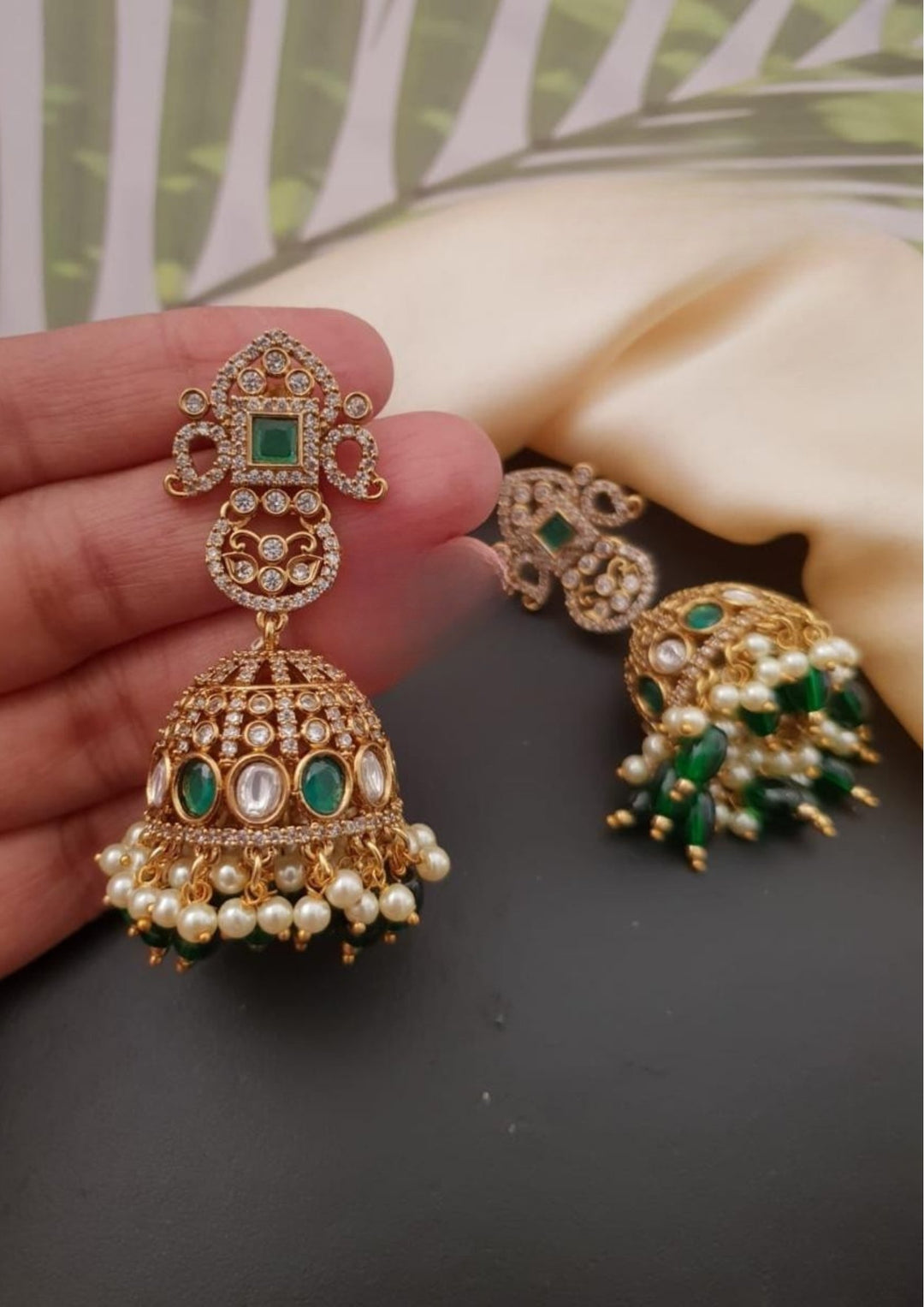 Kundan & Beads Jhumka g10999