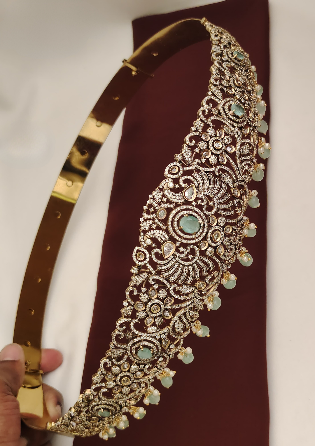 American diamond stones hipbelt (vaddanam) pcs 680046