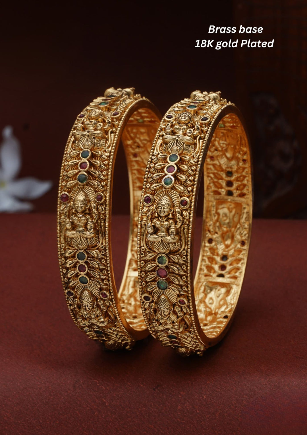 Kundan Temple Brass Base bangles c 106520