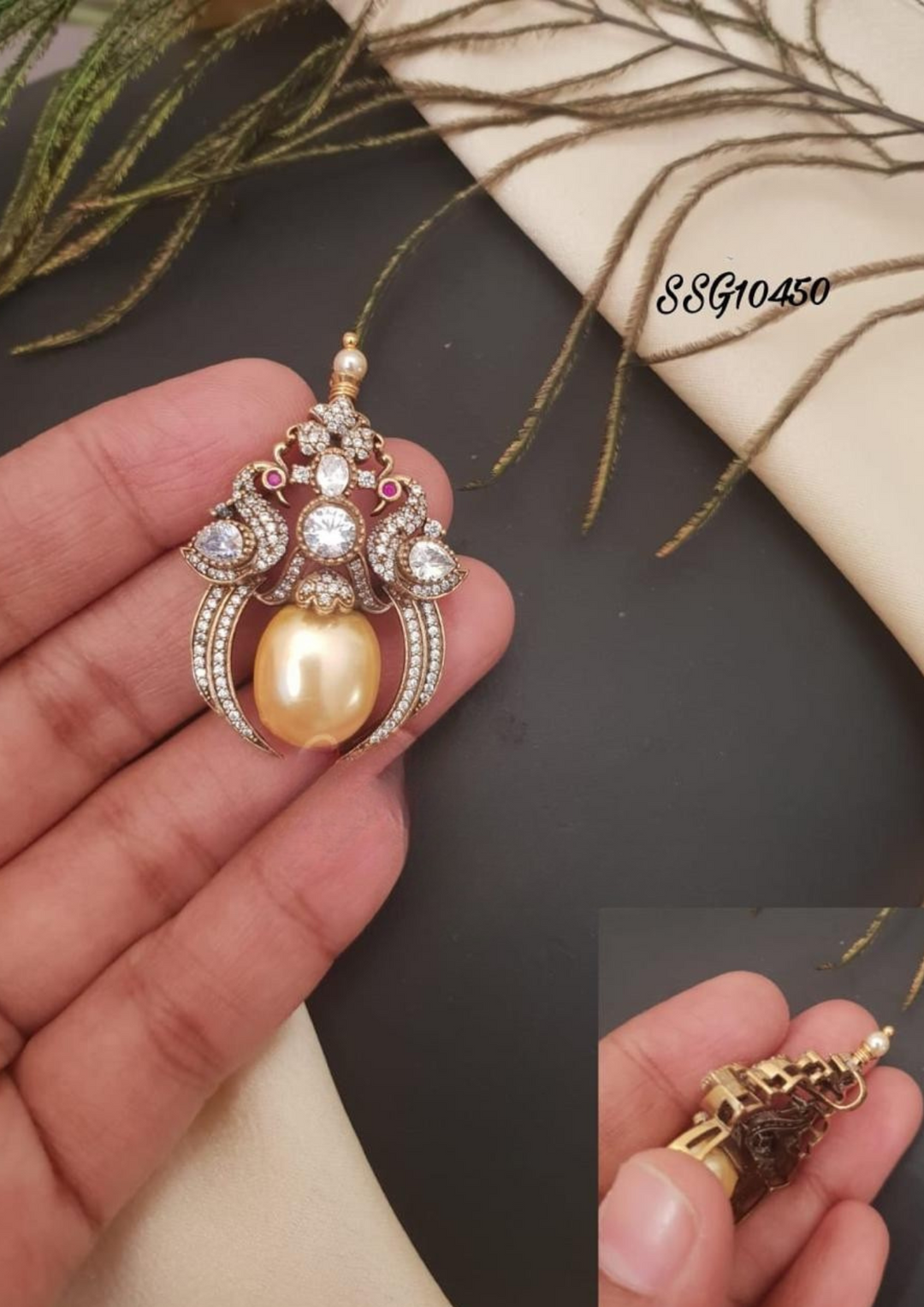 Kundan stone pendant ssg 10450