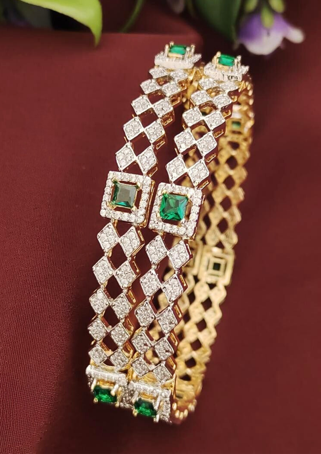 American diamond bangles pcs 140501 (set of 2)