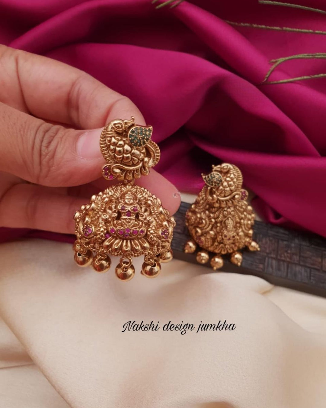 Kundan Temple Jhumkas g 10950