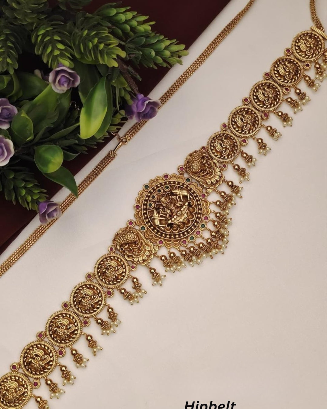 Kundan & Beads  Temple Hipbelt (Vaddanam) s380043