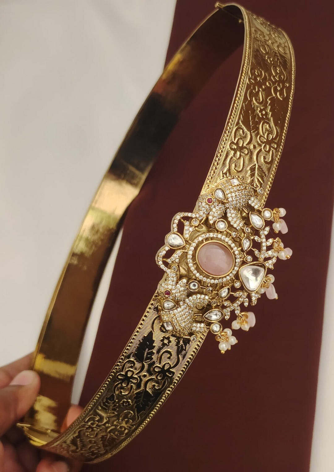 Kundan and beads hipbelt (vaddanam) pcs 230091