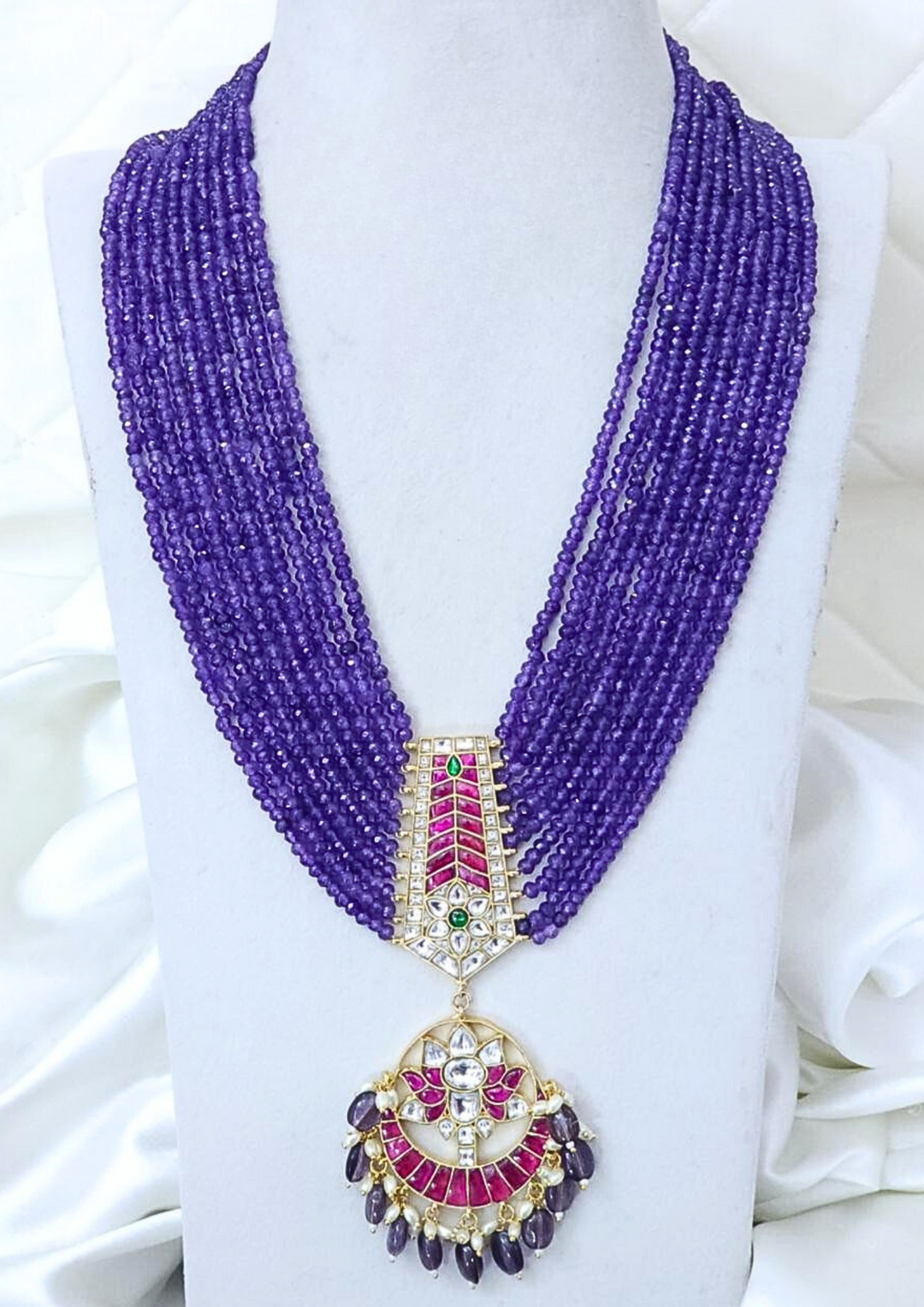 Jadau Kundan and beads necklace sbr 105500