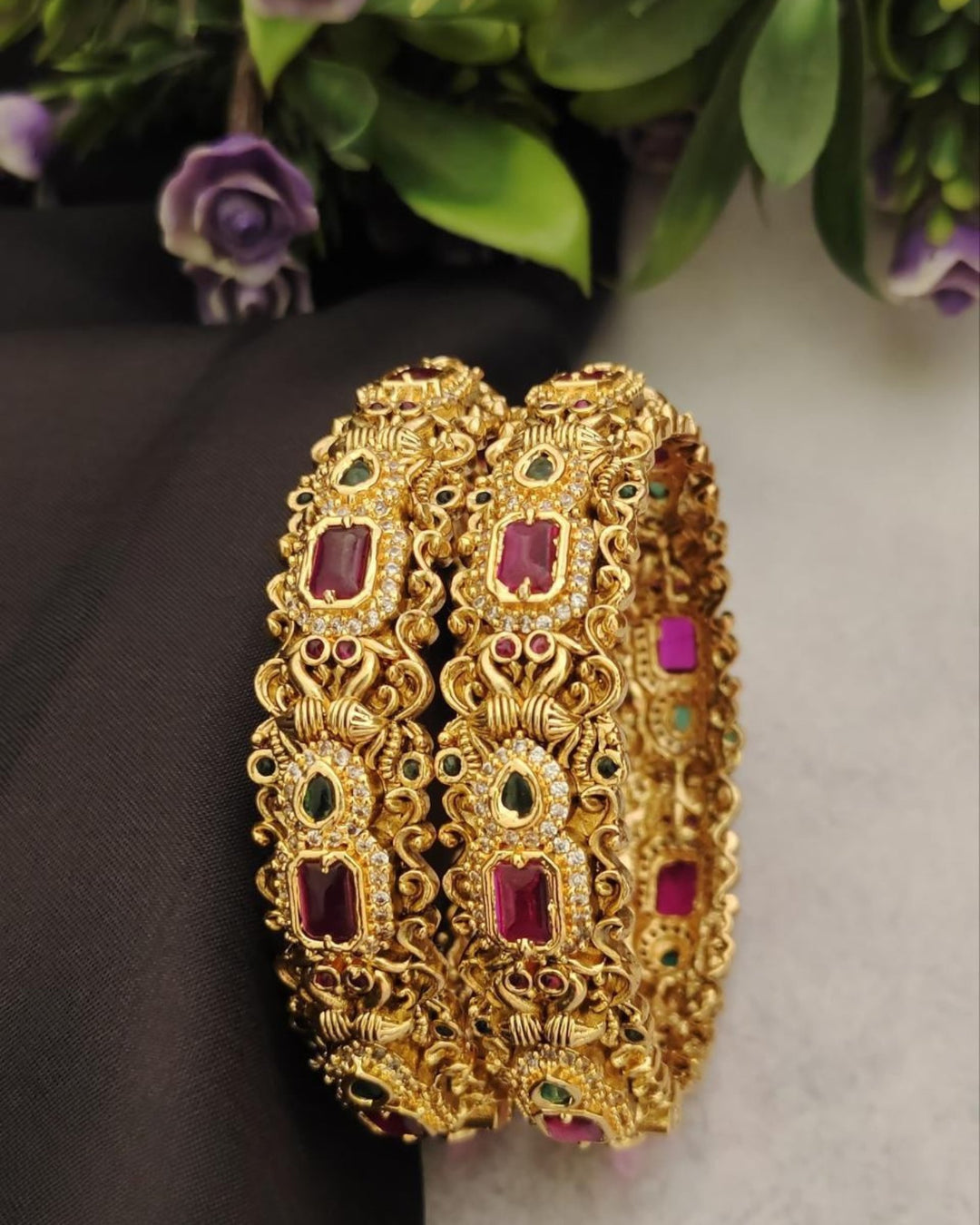 Kundan Bangles s 180041 (set of 2)