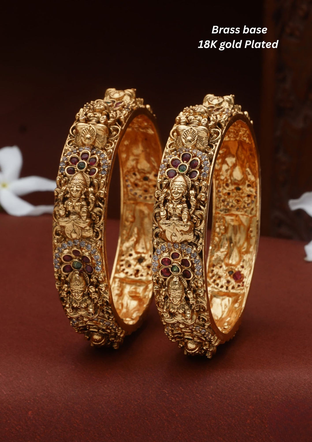 Kundan Temple Brass Base bangles c 108020