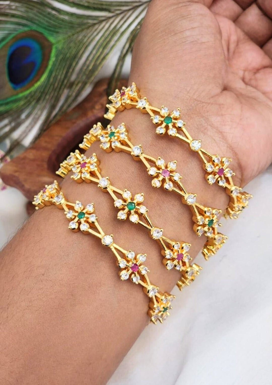 Kundan stone bangles r10880 (set of 4)