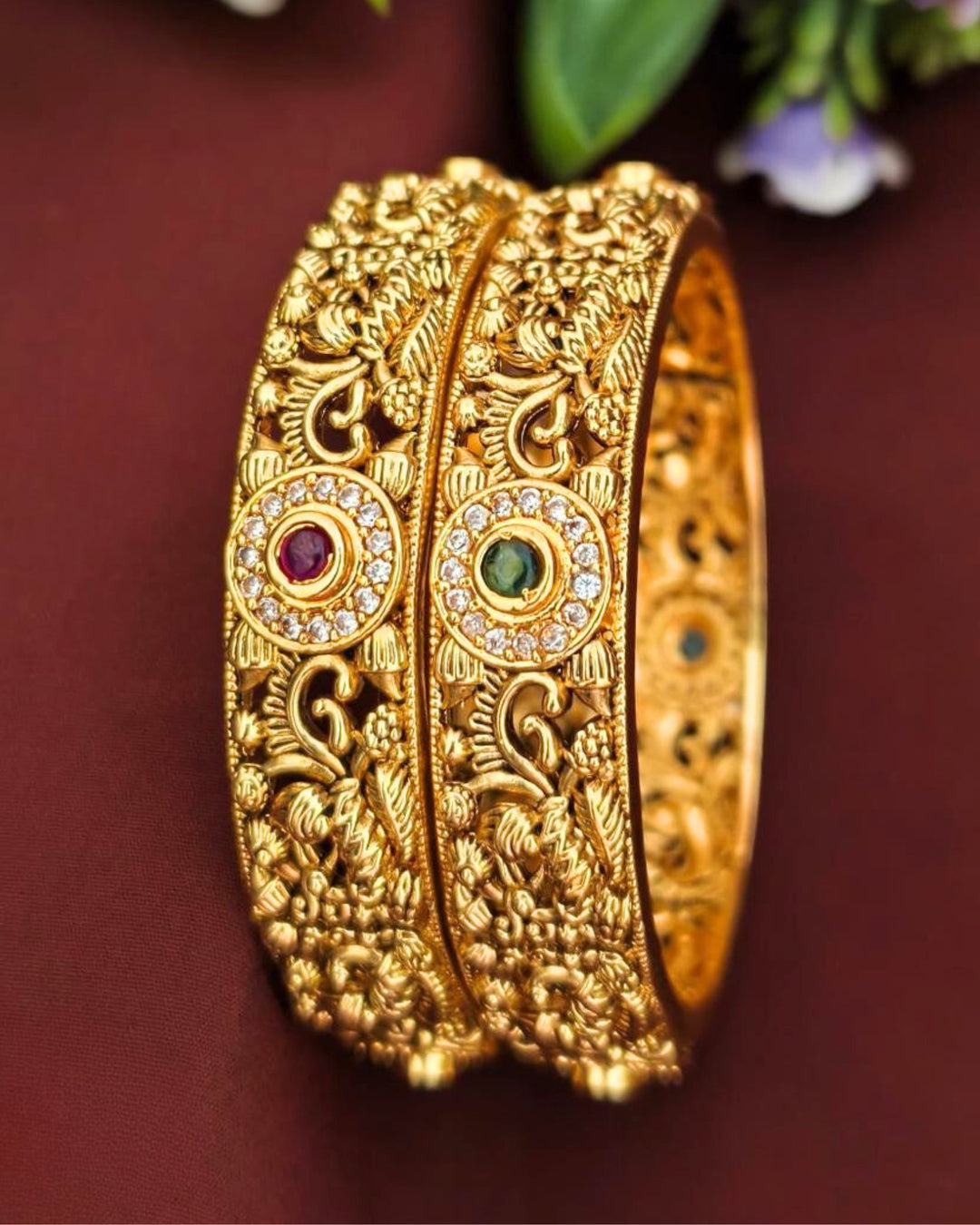 Kundan stone bangles s130009 (set of 2)