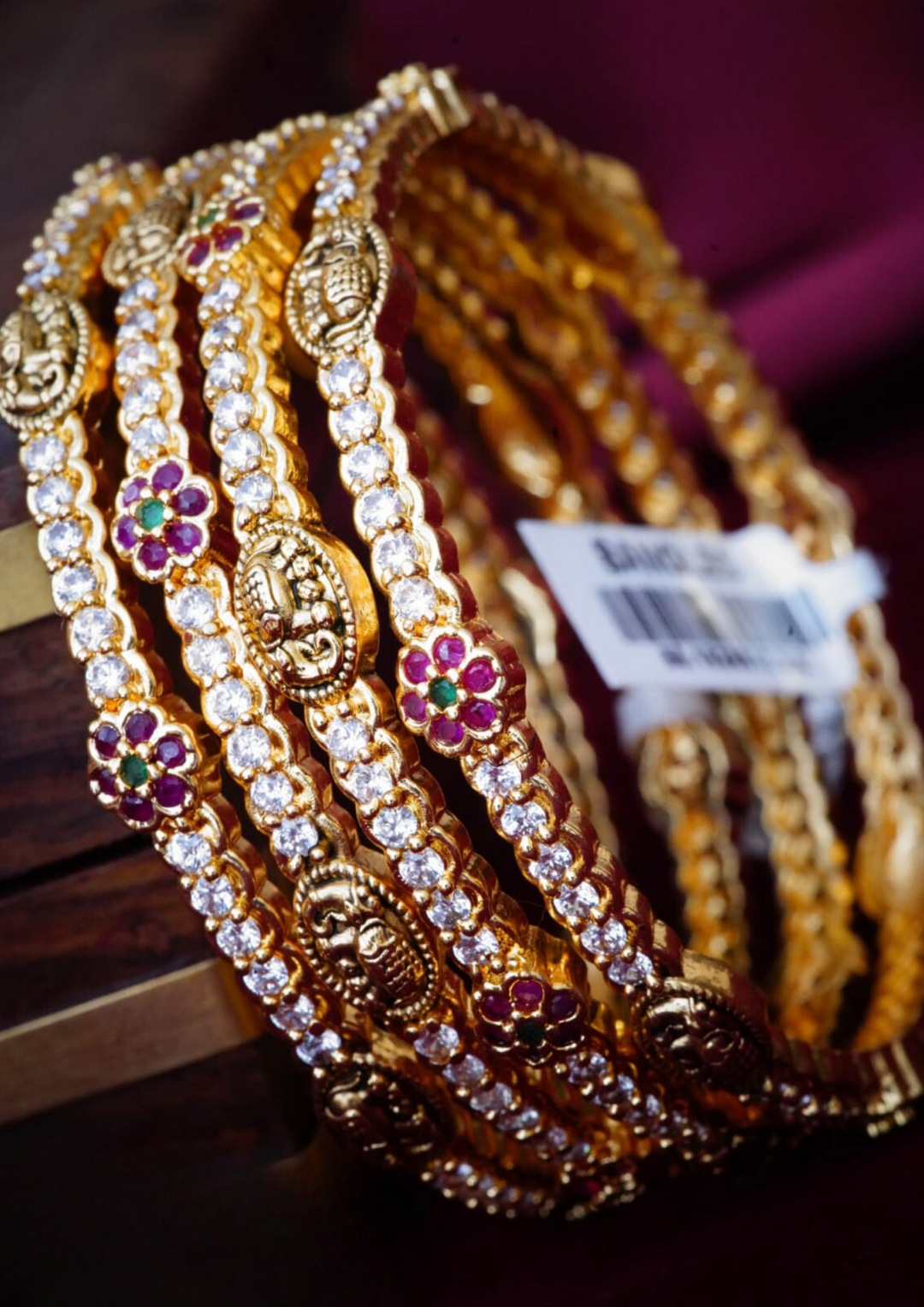 Kundan stone temple jewelry bangles yle 190 (set of 4)