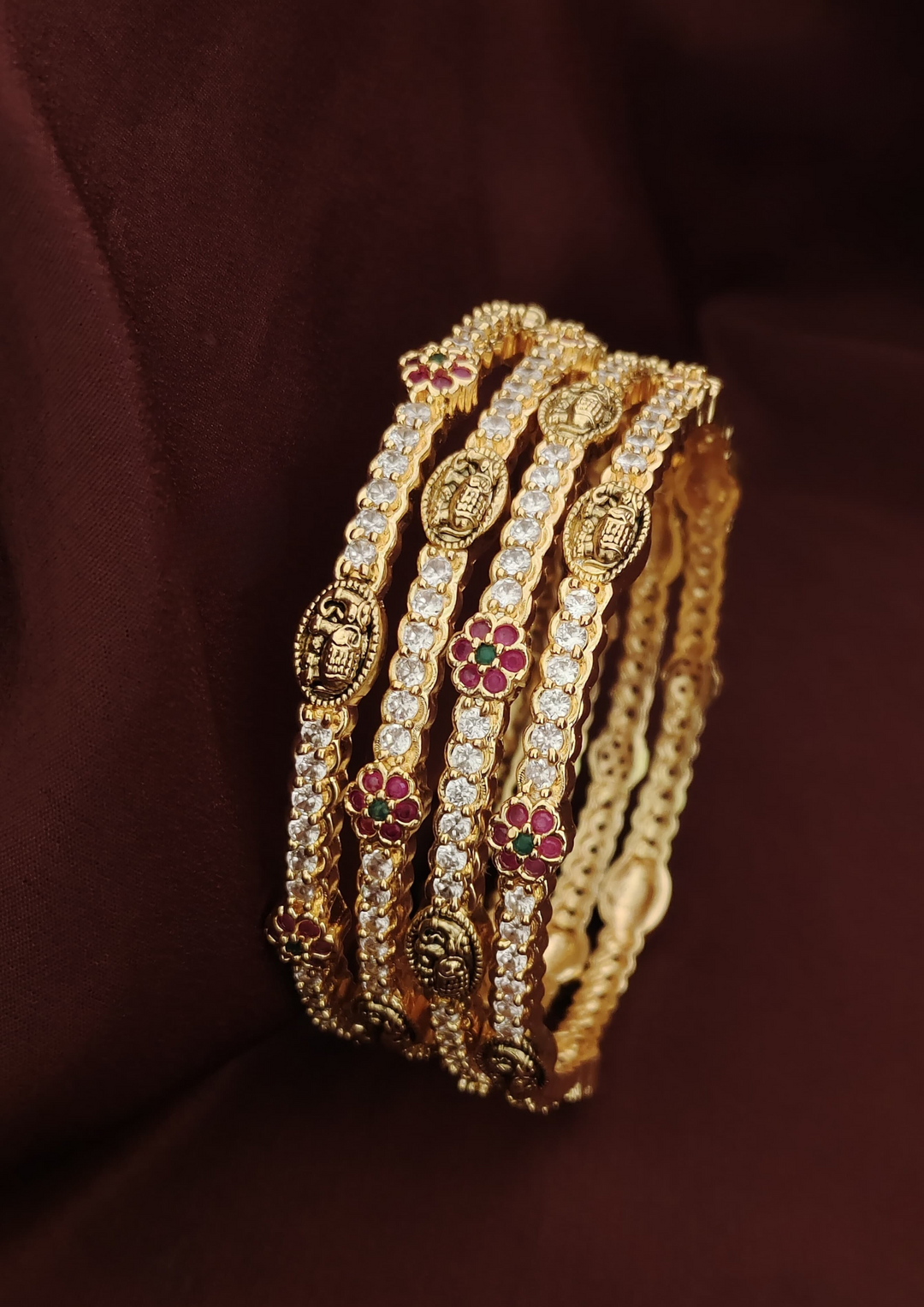 Kundan stone bangles s130009 (set of 4)